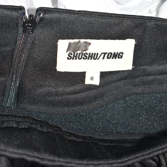 shushu/tong puffy flounce black skirt dress 2 us 6 uk quality made - Picture 5 of 8